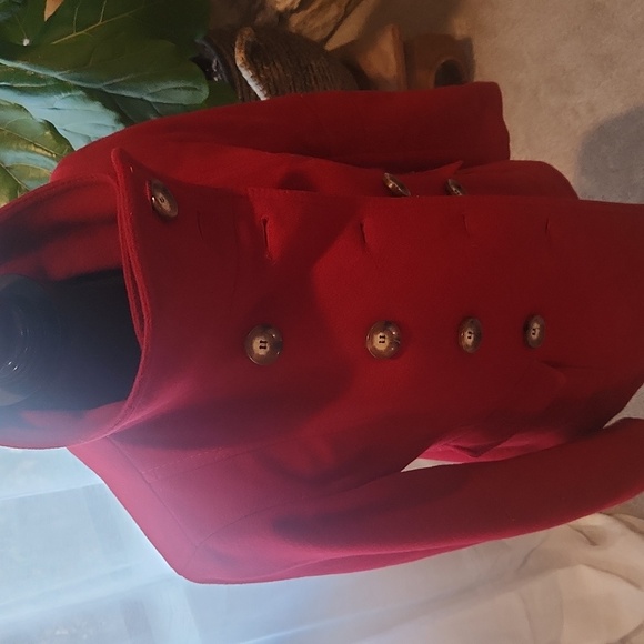 Michael Kors Red Pea Coat - Picture 2 of 5